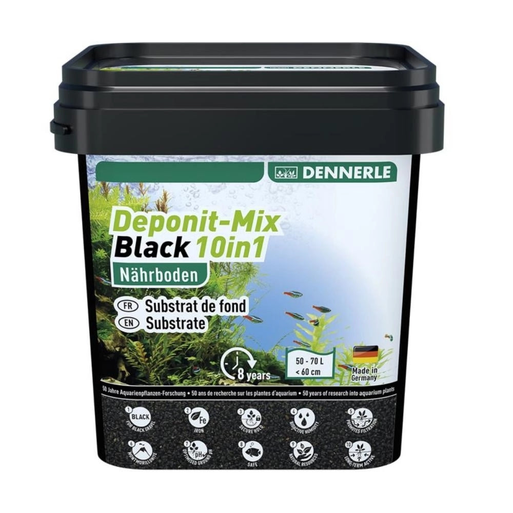 Dennerle Deponit Mix Black 10in1 - fondo fertile per acquari Formato: 2.4 Kg