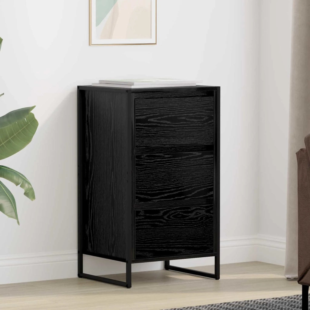 Credenza | Madia | Buffet da pranzo | Armadio da pranzo Rovere Nero 42 x 36 x 75.5 cm Legno multistrato