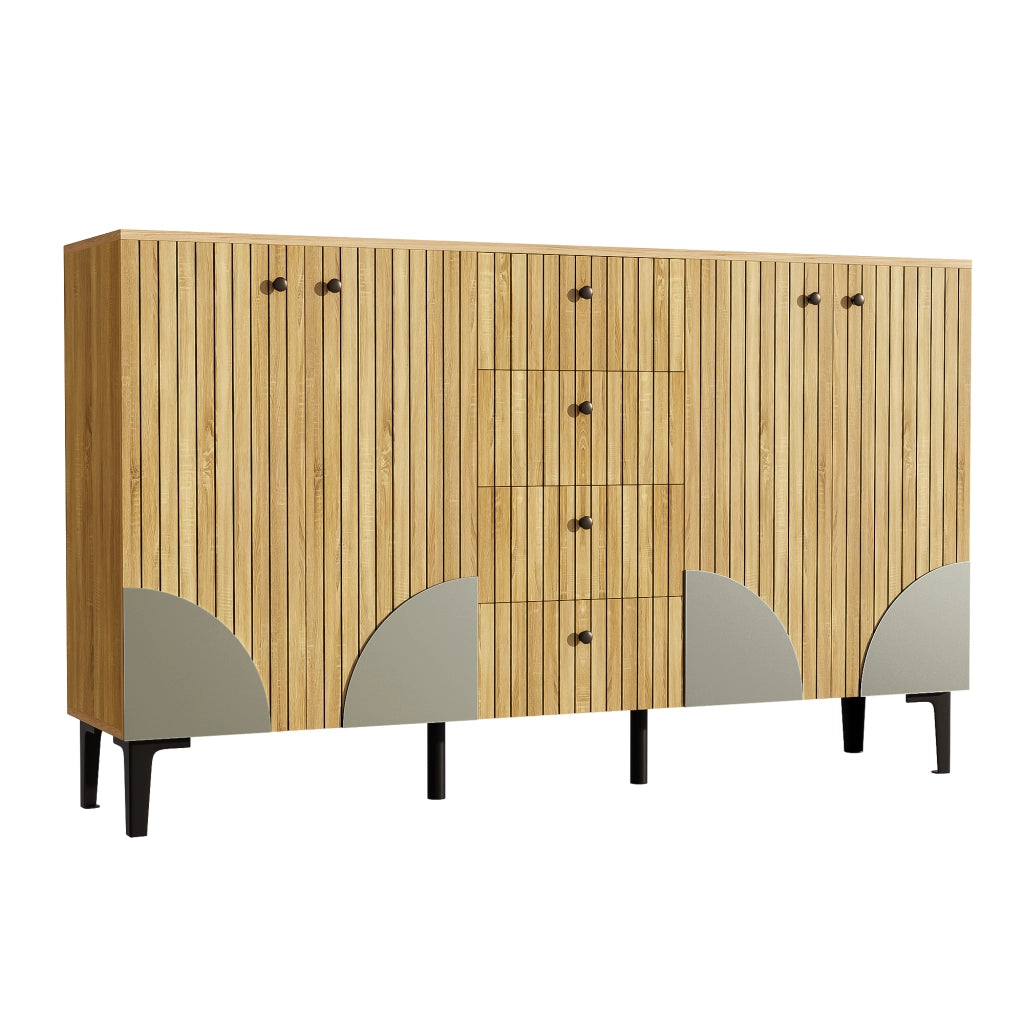 ARMADIO 160x36x94 cm in legno con 4 porte e 4 cassetti