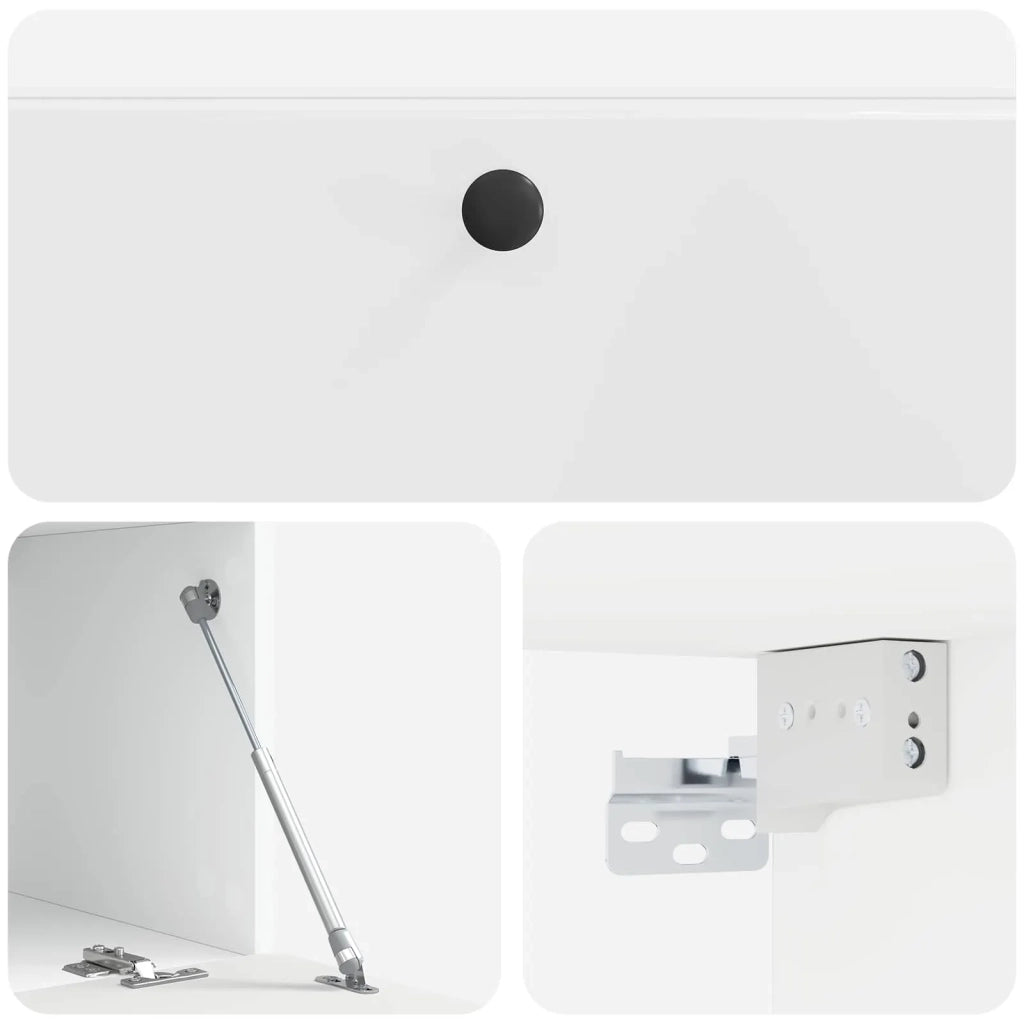 Mobile TV da Muro | Armadietto TV | Mobile Porta TV 98 x 41 x 30 cm Bianco Lucido
