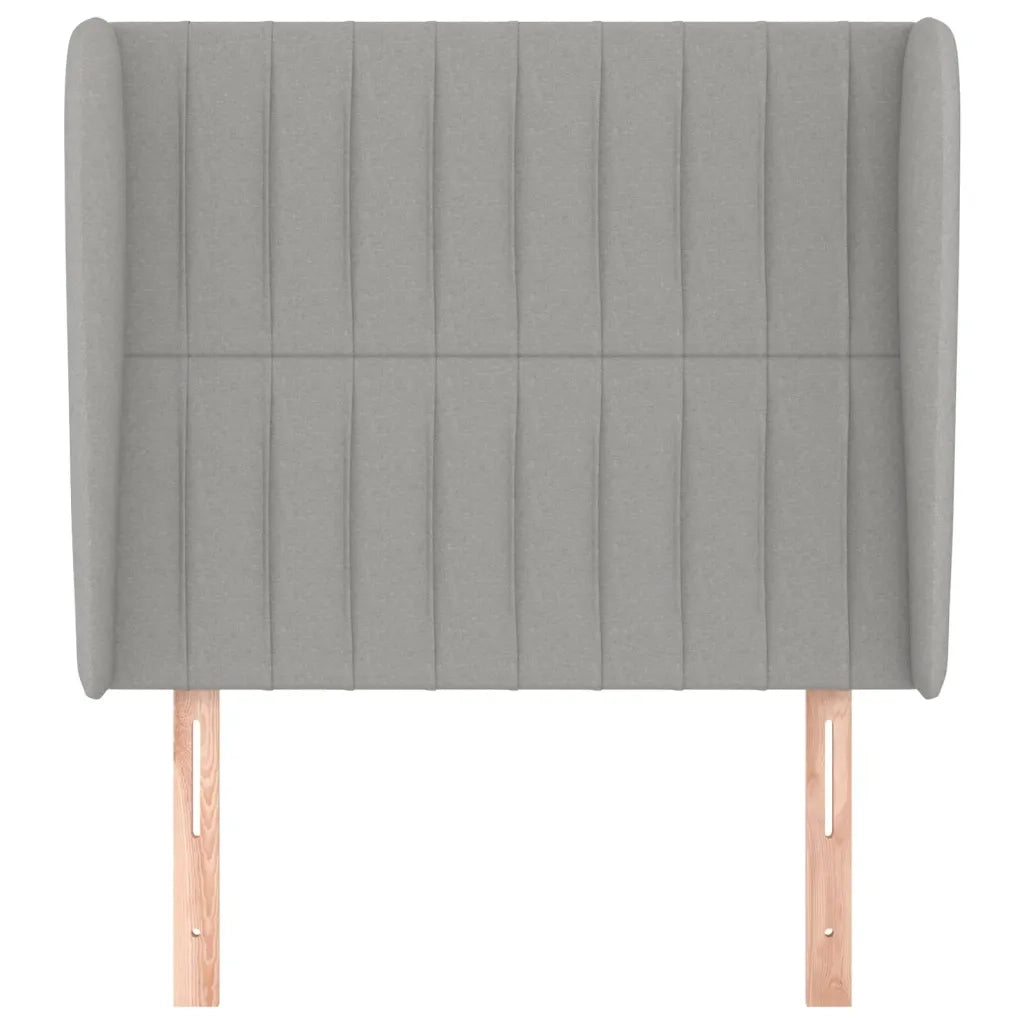 Testiera | Testata ad Orecchio Grigio Chiaro 93x23x118/128 cm in Tessuto