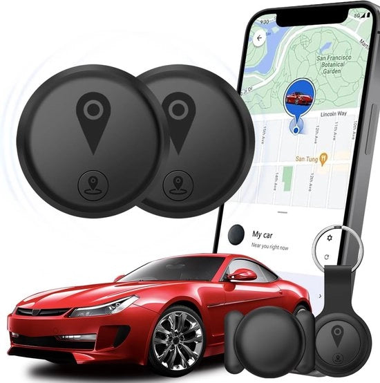 2 Pezzi di Localizzatore GPS - Nascosto per Auto - Mini e Portatile - Resistenente all'Acqua - Nessun Abbonamento di Sim Card Richiesto - Nero per Sicurezza del Veicolo