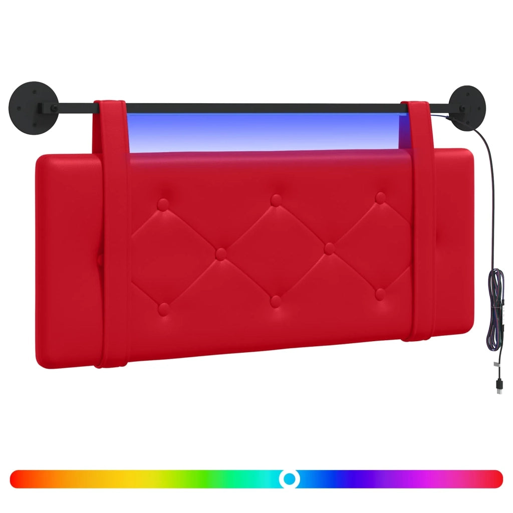 Testiera sospesa Con luce LED Rosso Similpelle 3424129