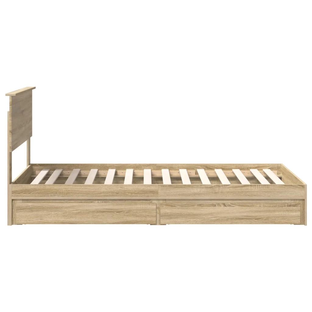Letto con Contenitore con testiera Rovere Sonoma 100 x 200 cm 3410828