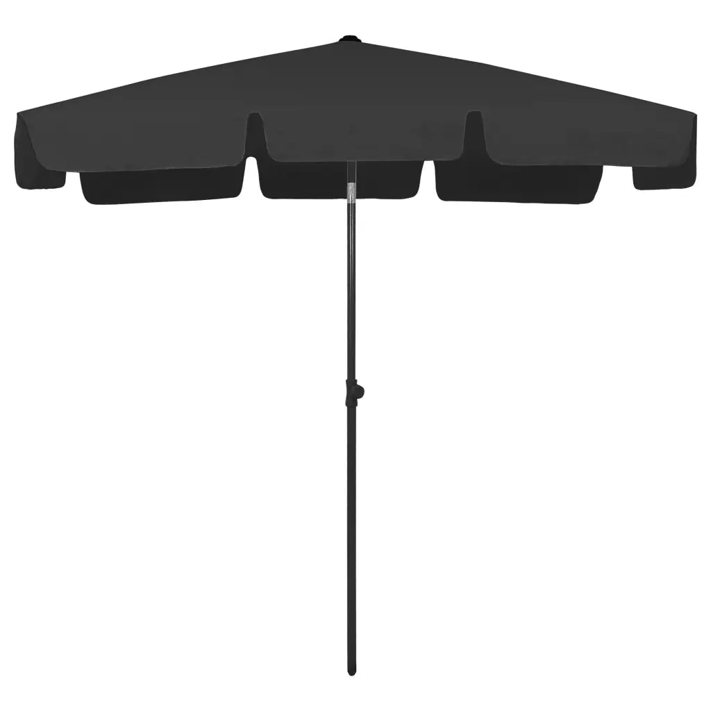 Ombrellone da Spiaggia Nero 200x125 cm 314733