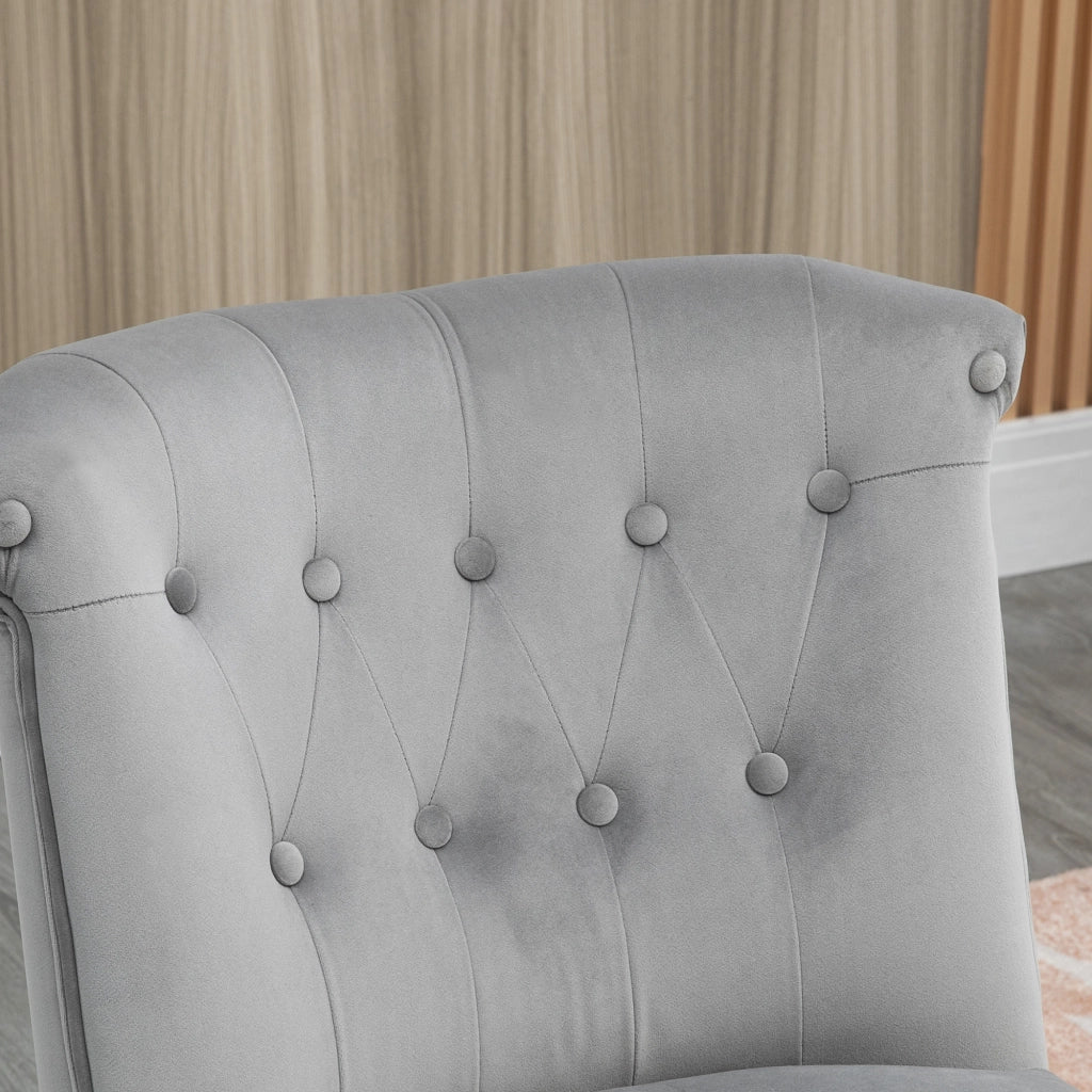 EasyComfort Sedia Moderna per Soggiorno e Sala da Pranzo con Seduta Imbottita e Tessuto Vellutato, 60x66x79 cm, Grigia