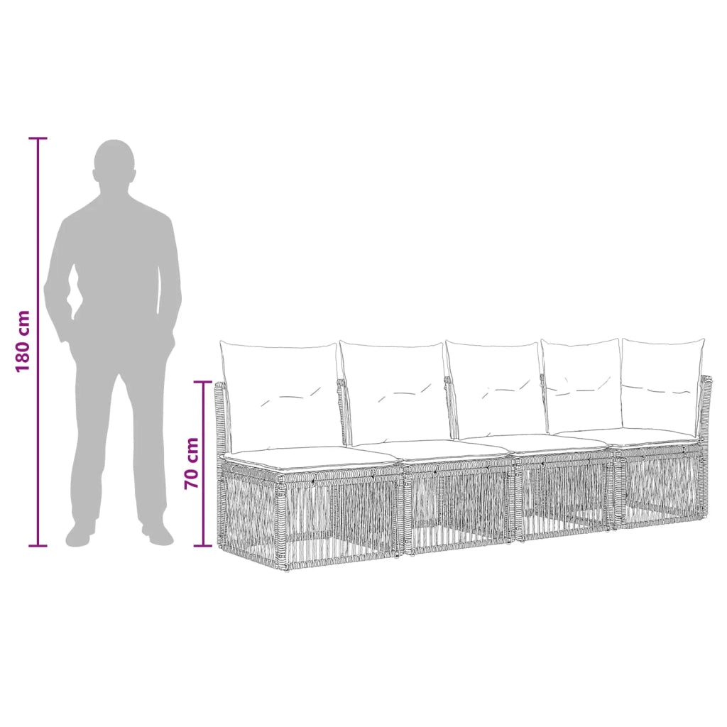 Set Divano da Giardino 10 pz Grigio polyrattan 3434357