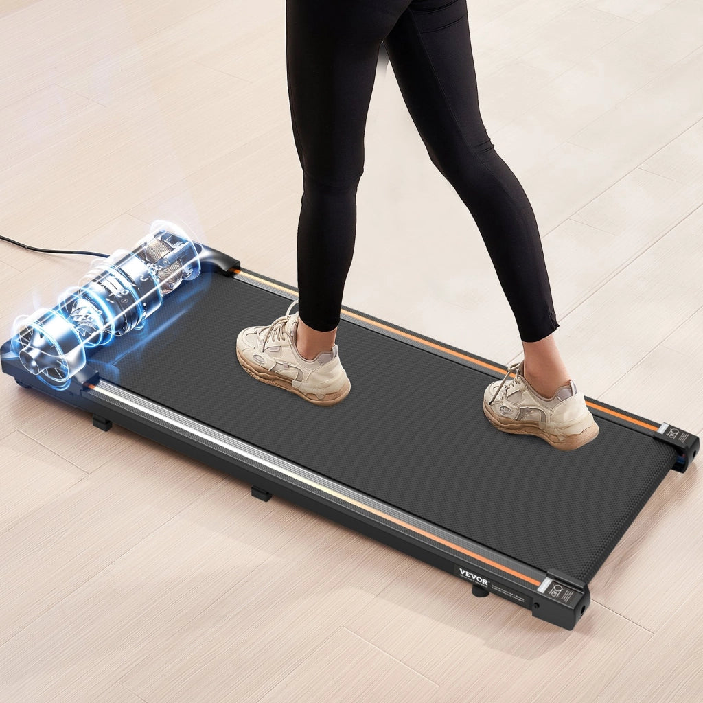 Tapis Roulant da Passeggio S7 Sottoscrivania 1-6 km/h Nero Opaco, Macchina per Camminare con Telecomando e Schermo LED per Casa e Ufficio