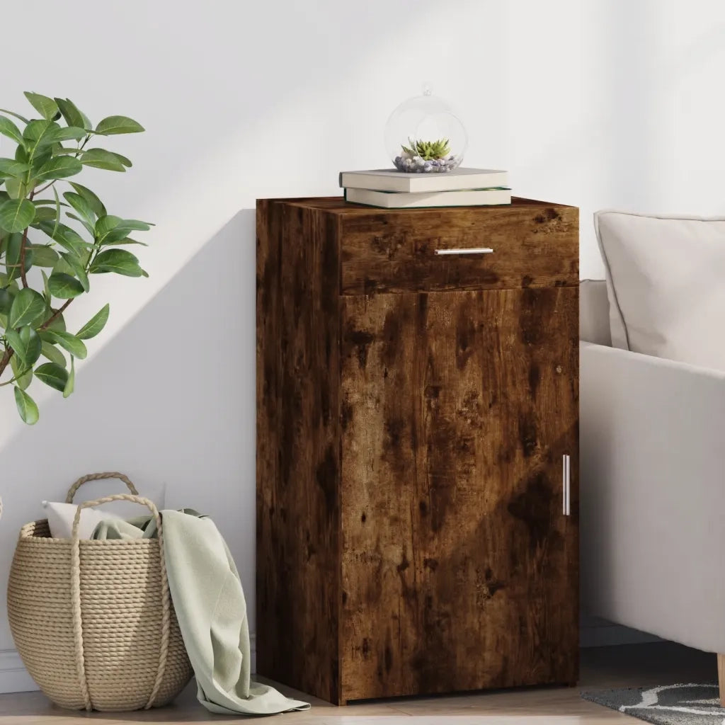 Credenza | Madia | Buffet da pranzo | Armadio da pranzo Rovere Fumo 50x42,5x93 cm in Legno Multistrato