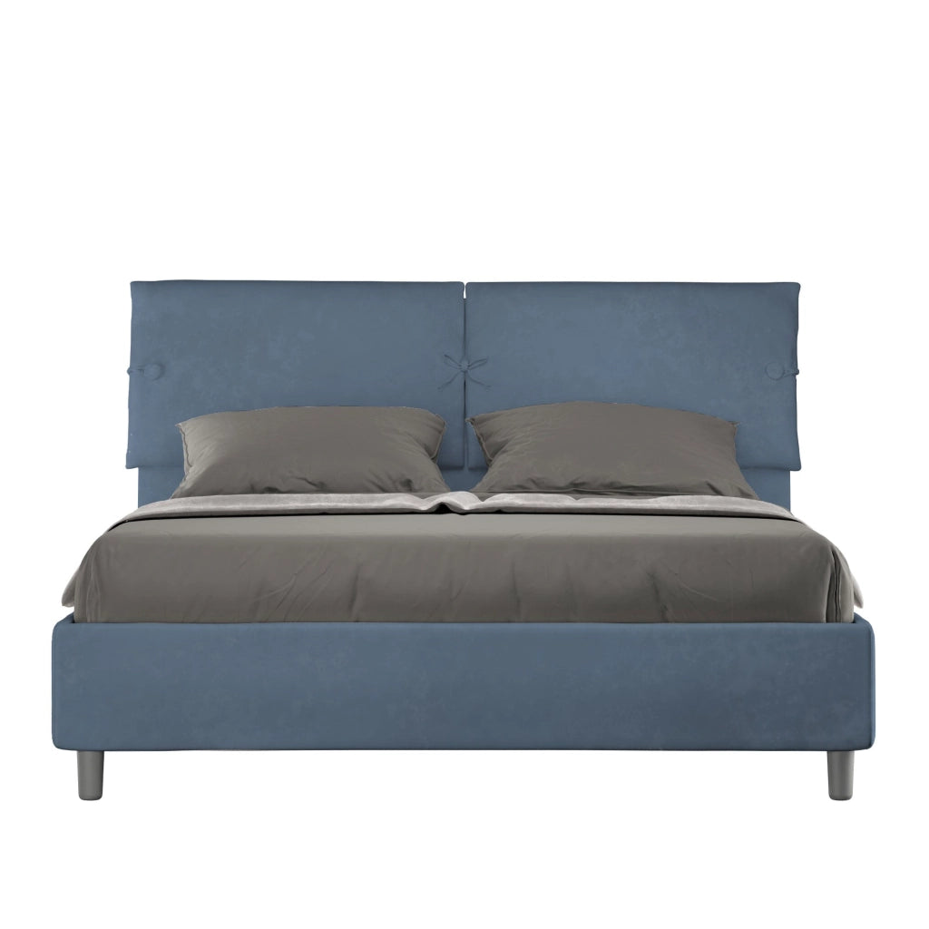 Letto Matrimoniale 160x200 cm con Rete e Contenitore Sleeper Blu
