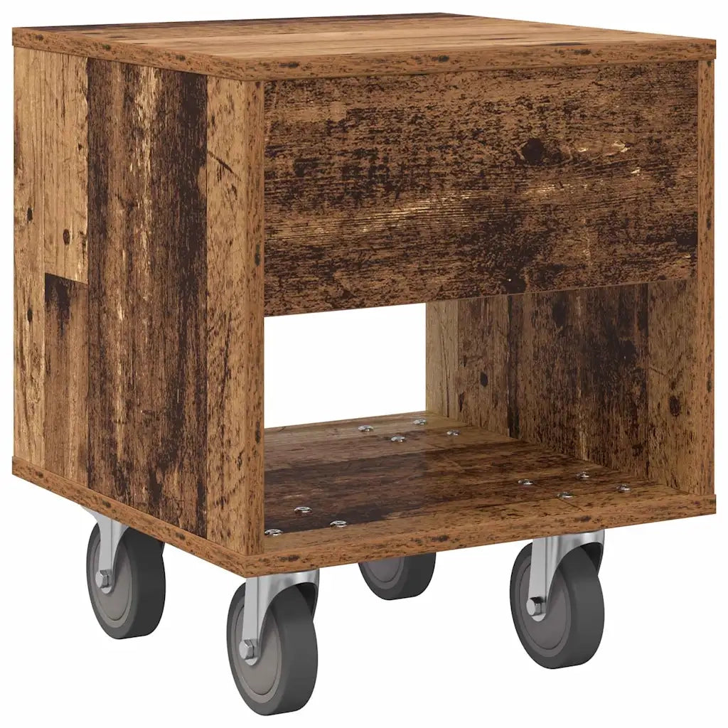 Set di 2 Comodini | Armadio da Notte | Mobiletto da notte Legno vecchio 40,5 x 40 x 48 cm