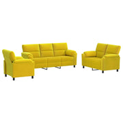 Set di divani 3 pcs Giallo Velluto 3430469