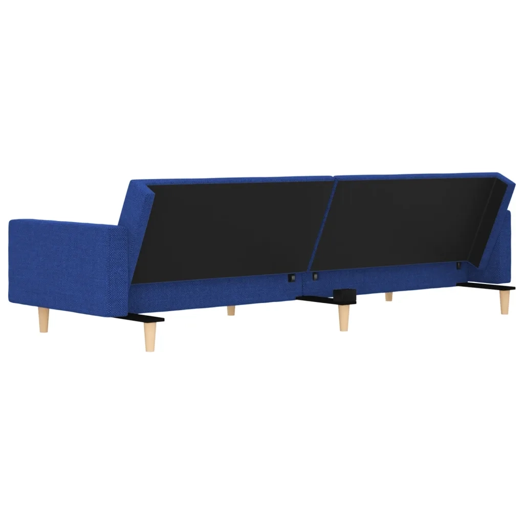 Divano letto | Sof¨¤ letto | Letto singolo a 2 Posti con 2 Cuscini Blu in Tessuto
