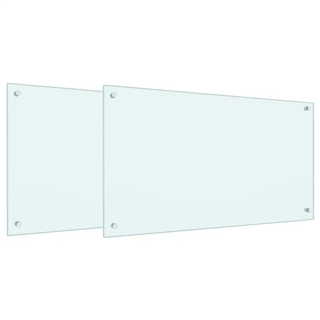 Schienale da cucina 2 pcs Bianco 90 x 50 cm vetro temperato 3415420