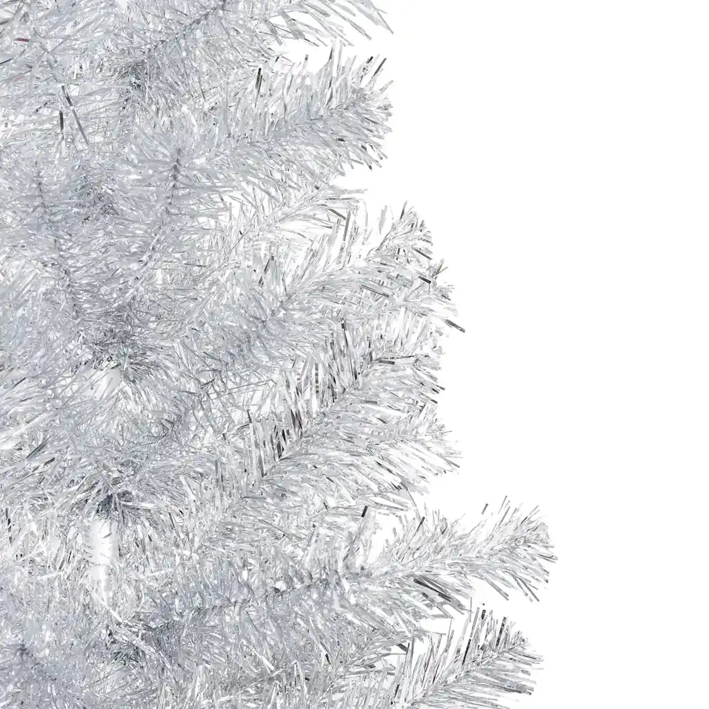 Albero di Natale Preilluminato con Palline Argento 150 cm PET 3077695