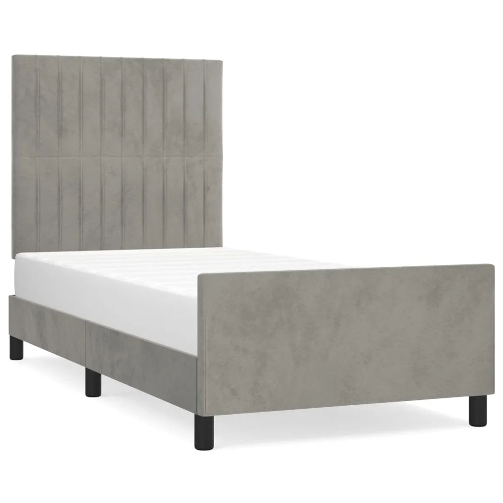 Giroletto senza Materasso Grigio Chiaro 80x200 cm Velluto