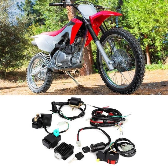 Impianto di Avviamento Giorno - Set di Cavi di Collegamento - Cassa di Collegamento - CDI - Solenoide - Cavo Motore - Adatto per PIT PRO Trail