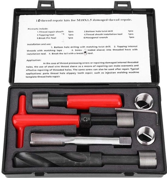 Kit di riparazione a vite in acciaio inossidabile - accessori di vite - chiave a spirale - qualità professionale - per auto - attacco vite