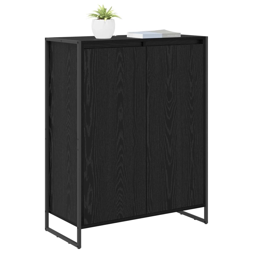 Mobile per scarpe con porta Rovere Nero 79 x 36 x 100 cm 886462