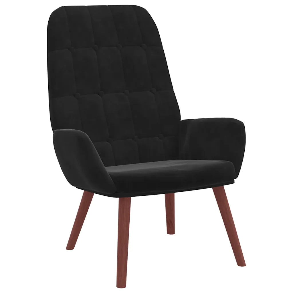 Poltrona Relax Nera in Velluto 4102638