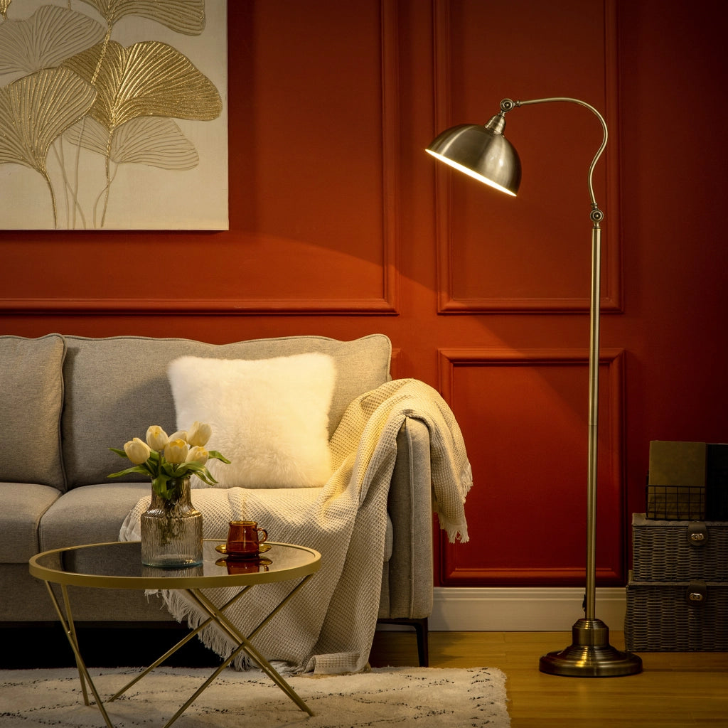 Lampada da terra ¨C Minimal ¨C ottone 42x25,5x152 cm