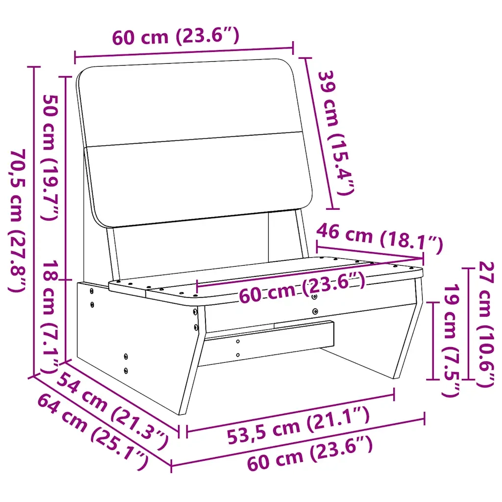 Sedie da Giardino 2 pz Bianche Legno Massello di Pino 859313