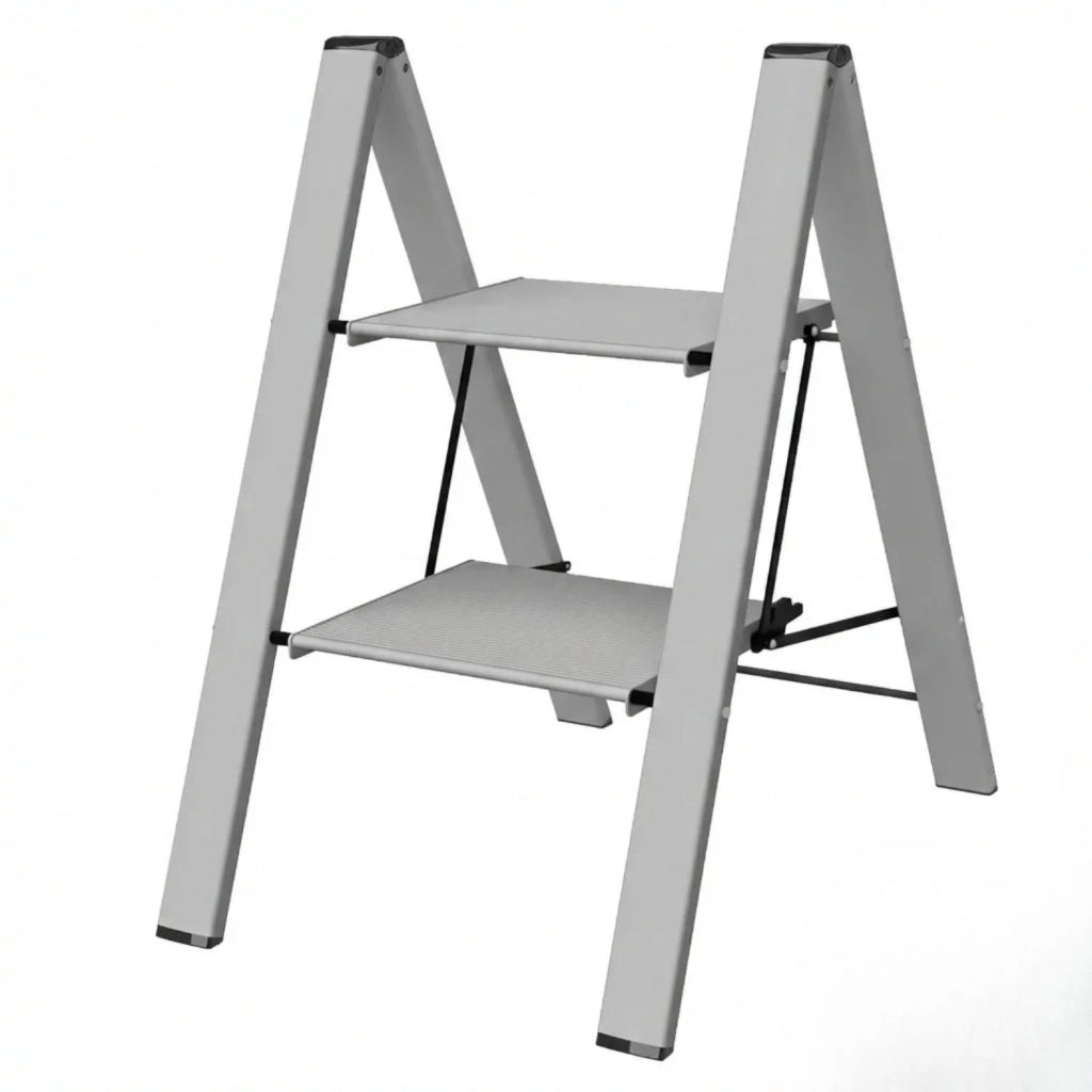 Sgabello Scala 2 Gradini Alluminio 46 Cm - SGA2GR.AL HERCULES, Antiscivolo e Leggero
