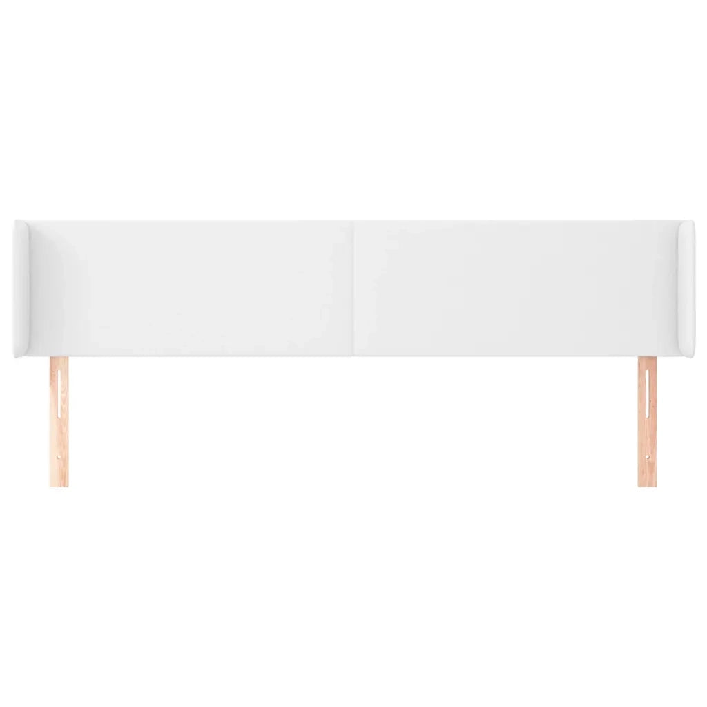 Testiera | Testata ad Orecchio Bianca 163x16x78/88 cm in Similpelle