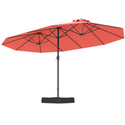 Ombrellone da patio per esterni per sole per giardino, Ombrellone da mercato grande 470 cm con base Arancione