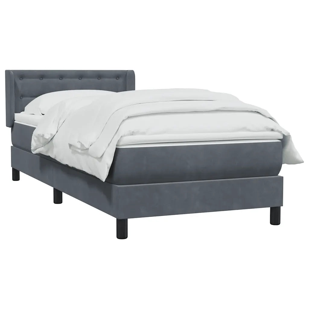 Giroletto a Molle con Materasso Grigio Scuro 80x210 cm Velluto 3318430