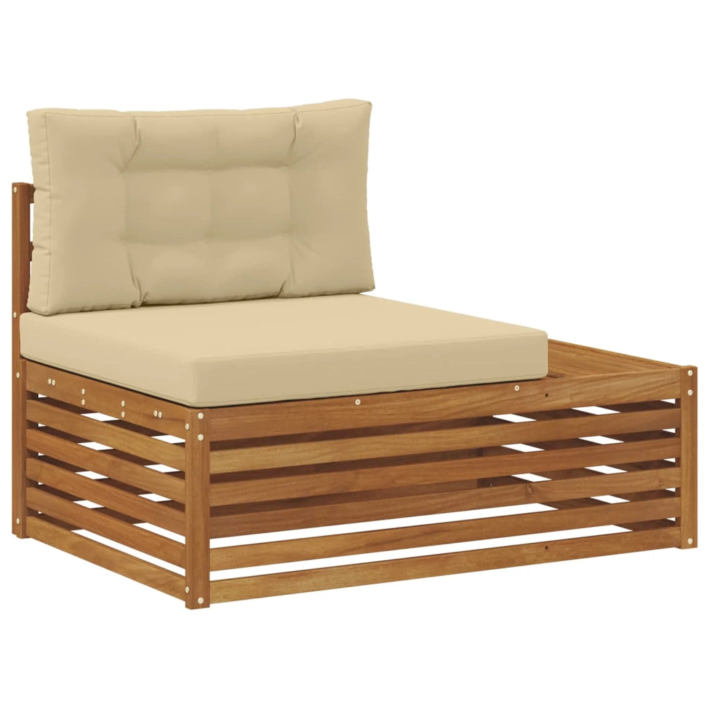 Set di divani da esterno con cuscino 6 Pezzo Naturale e Beige 3374103