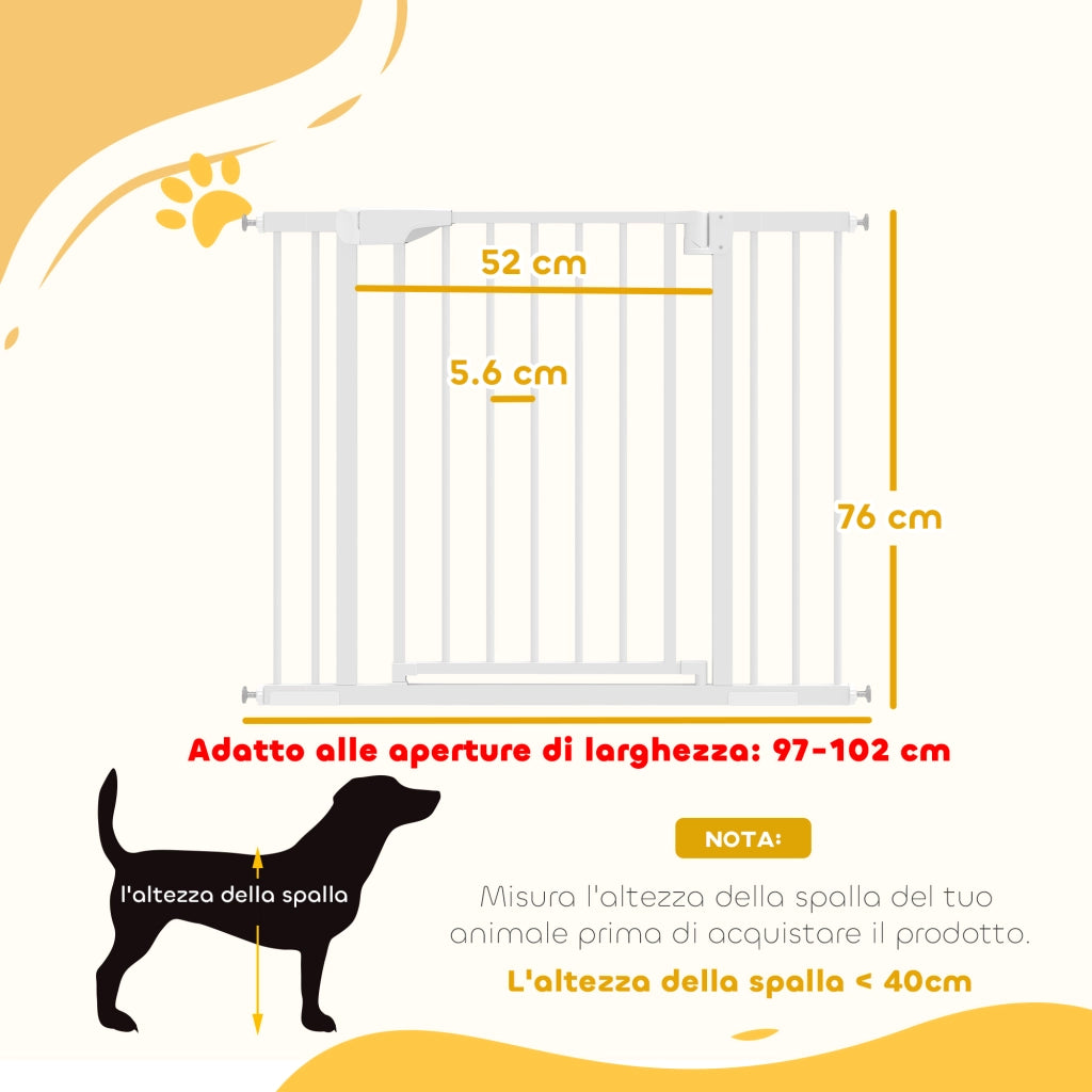 Cancello di Sicurezza per Bambini e Animali ¨C Minimal ¨C Bianco 76-102x76 cm