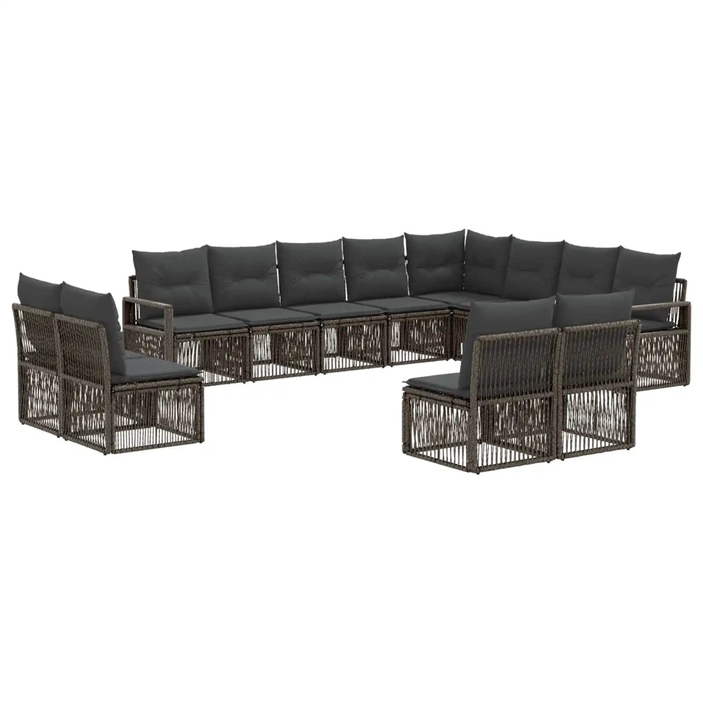 Set Divano da Giardino 12 pz Grigio polyrattan 3435869