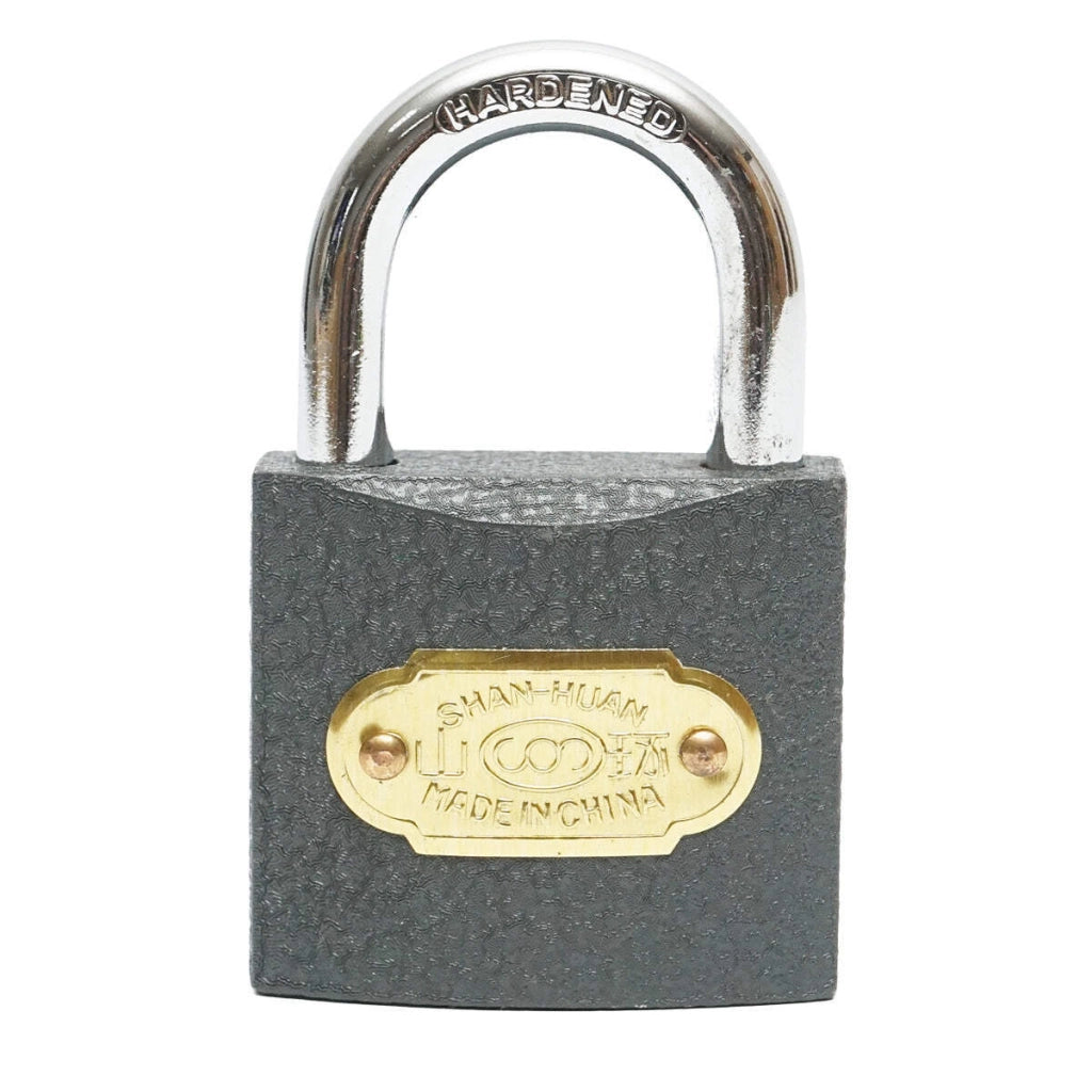 Lucchetto con 3 chiavi grigio 38mm