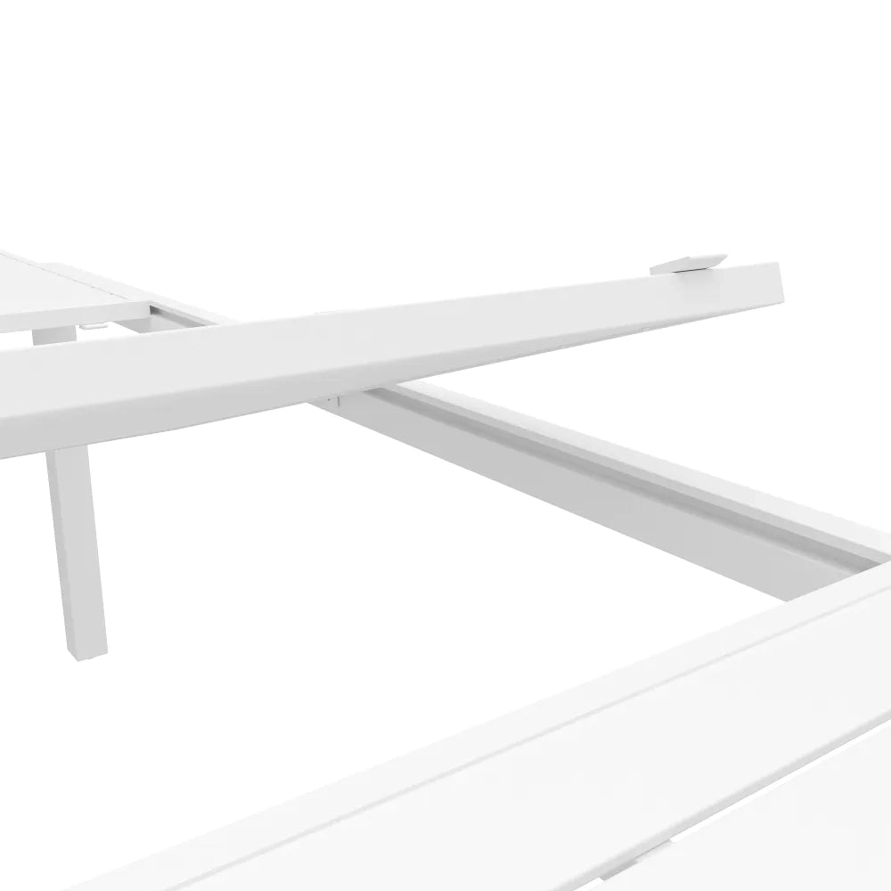 Set da esterno bianco con tavolo allungabile 140/210x75cm e 4 sedie in alluminio | Zenor
