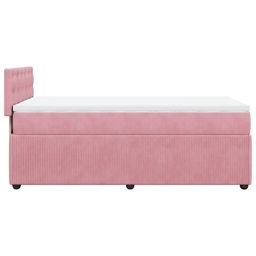 Giroletto a Molle con Materasso Rosa 90x200 cm in Velluto