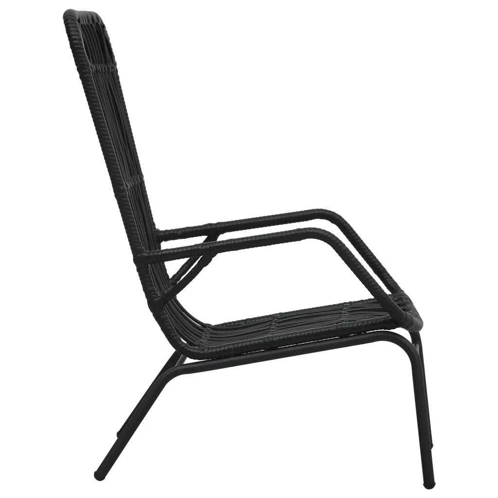 Sedia da Giardino in Polyrattan Nera 48581