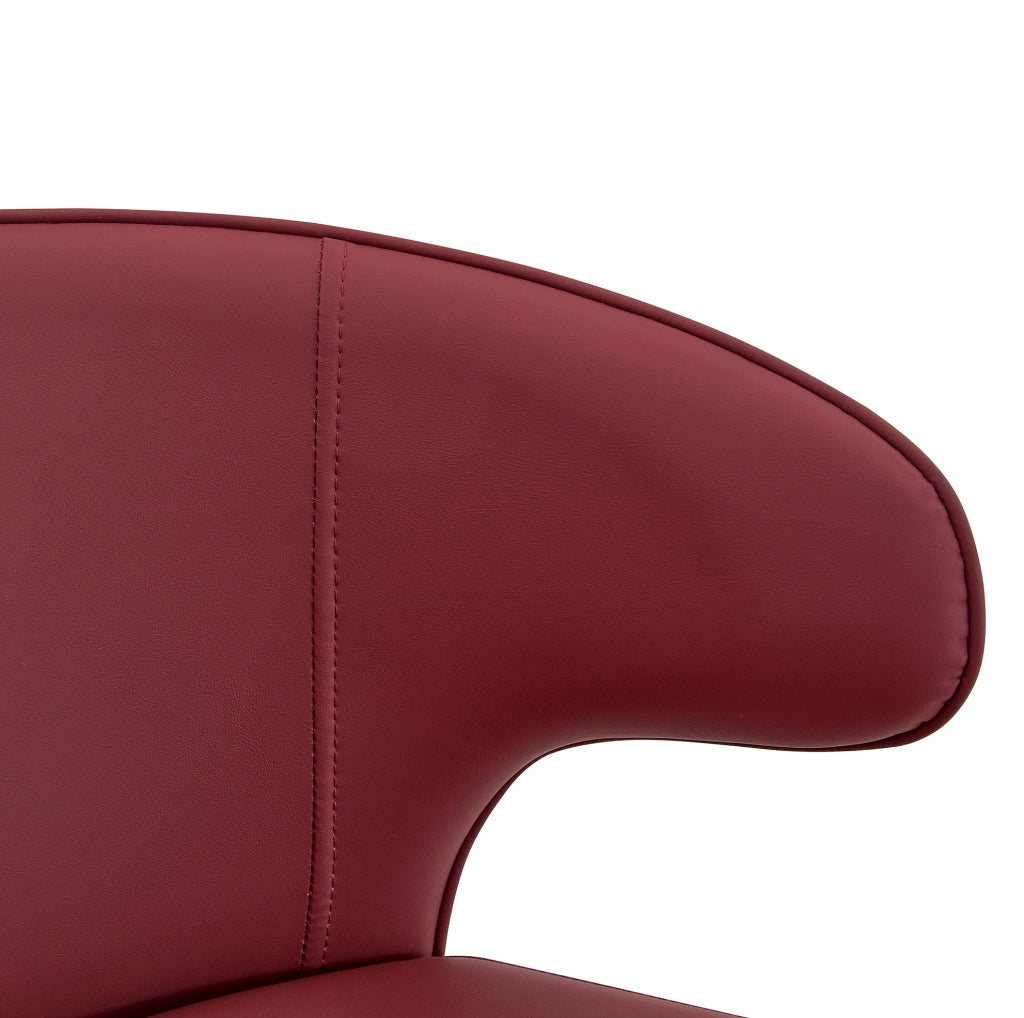 Set 2 sgabelli da bar regolabili e girevoli 360° in PU rosso con schienale HOMVRA