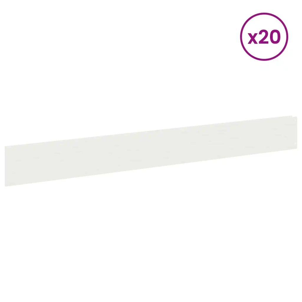 Bordura per Prato 20 pcs 100 x 12 cm Acciaio Bianco 8008789