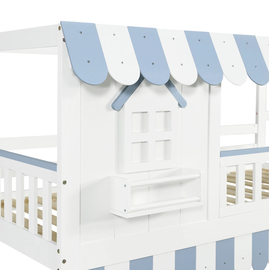 Letto a castello per bambini con scala contenitore e protezioni