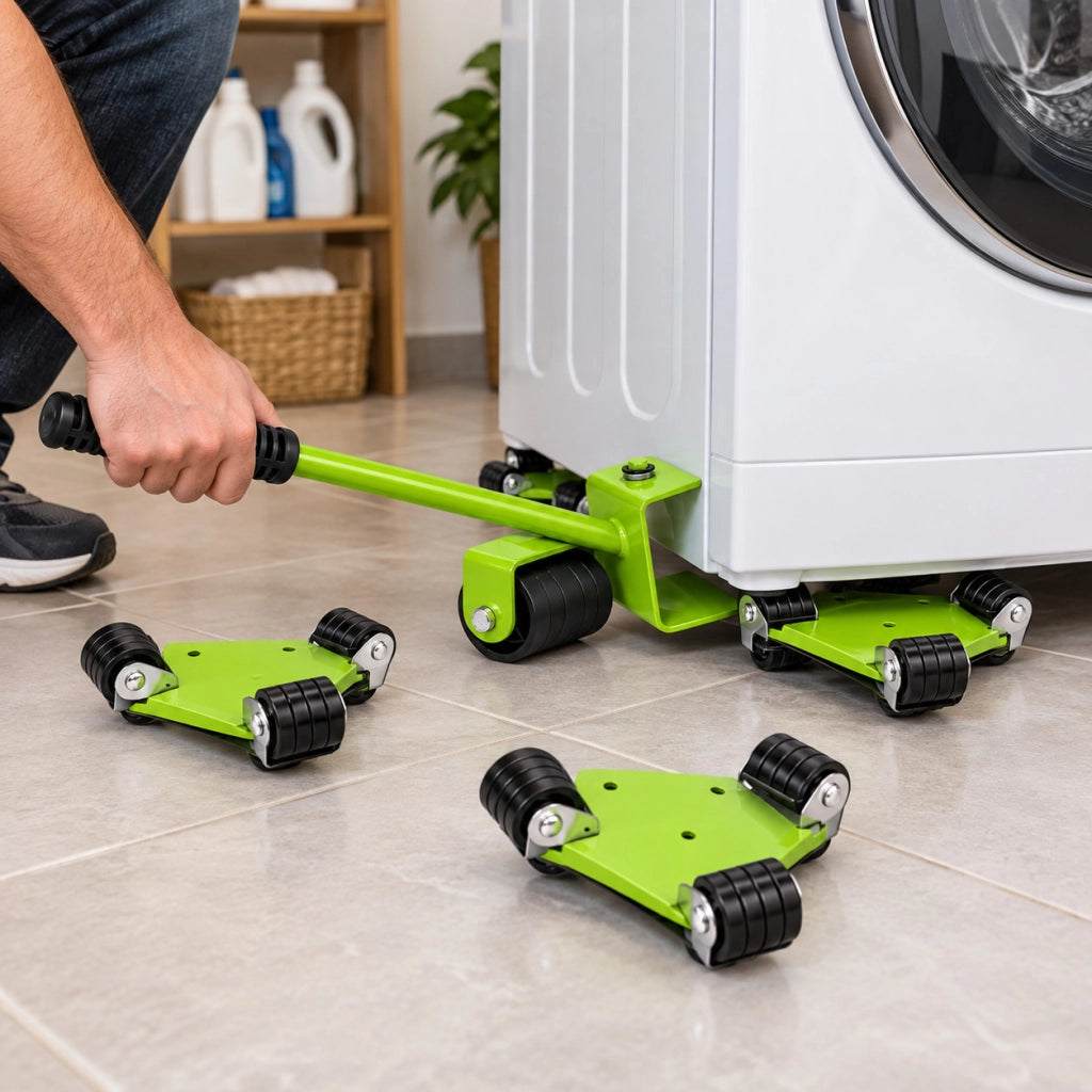 TRASPORTATORE MOBILI 240KG 4 CARRELLI LEVA RUOTE SOLLEVA LAVATRICE FRIGO 08989