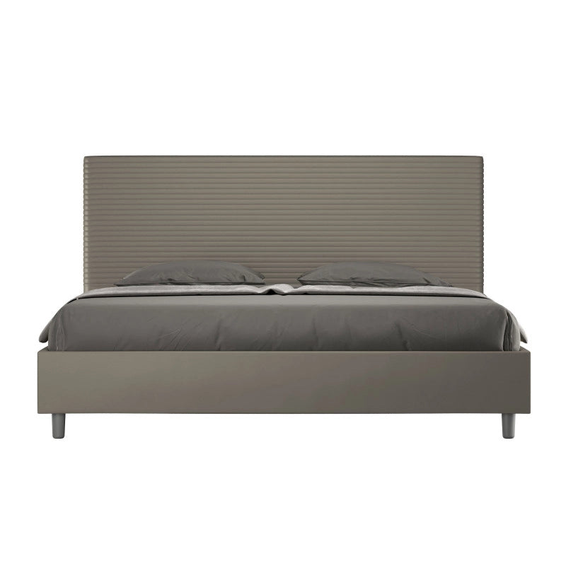 Letto imbottito Matrimoniale 180x200 cm Focus - Similpelle,Senza rete,Cappuccino