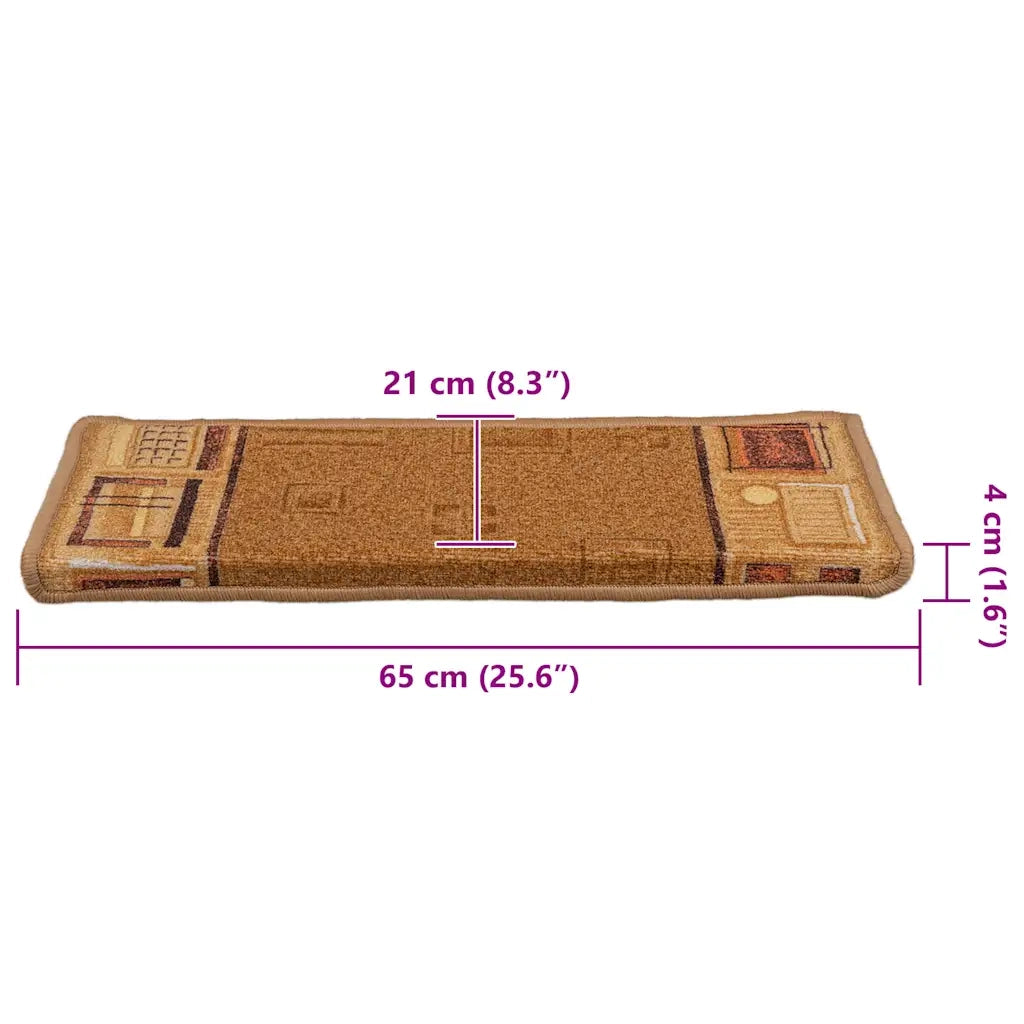 Tappetini per Scale Autoadesivi 10 pz | Gradini per Scale 65x21x4 cm Beige