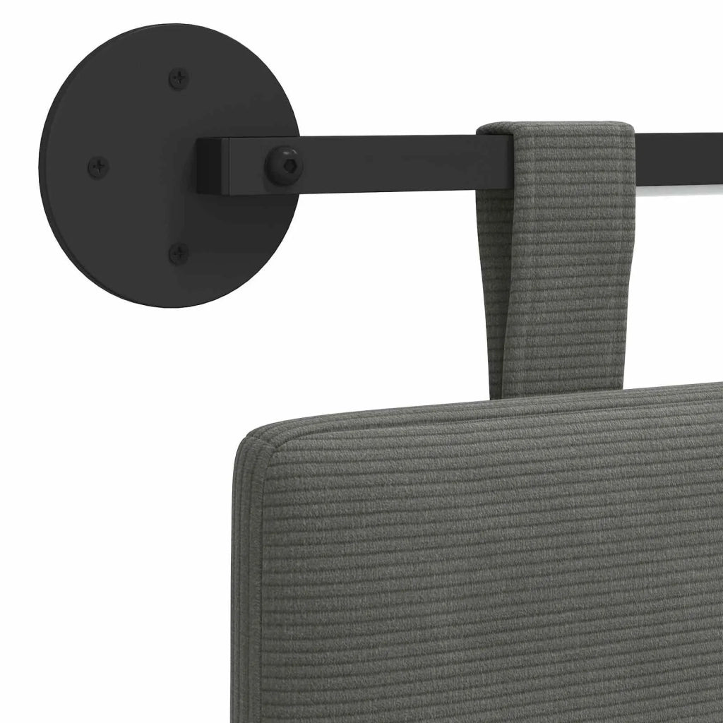 Testiera | Testata sospesa Con luce LED Grigio Scuro Tessuto in Cords