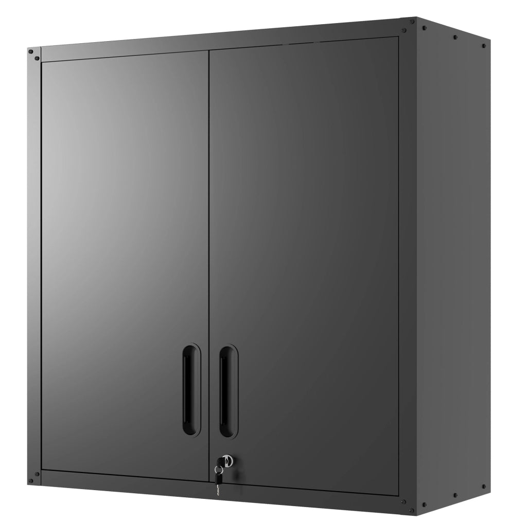 Armadio da Parete in Metallo con 2 Porte Serrabili e Ripiano Regolabile, 77x75x30 cm, per Garage e Ufficio