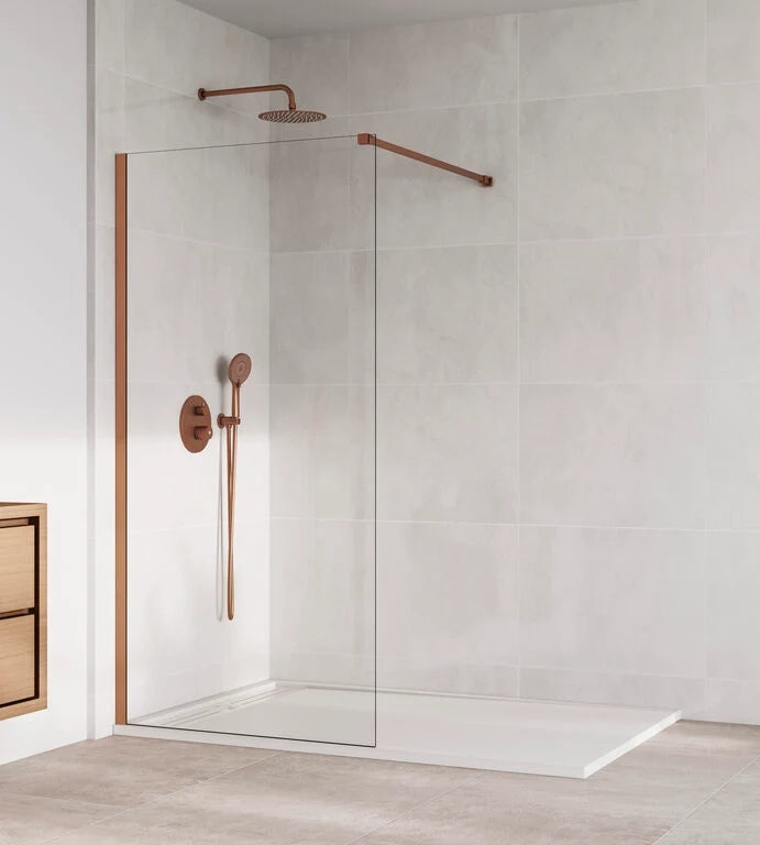 Parete doccia fissa Screen 8 mm 70 cm (66,5-68,0 cm) rame, vetro trasparente