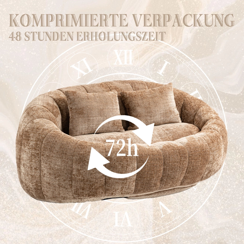 DIVANO Lazy 150x95x63 cm Chenille Caffè