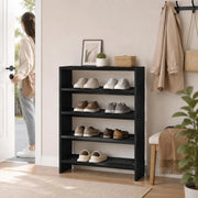 Scaffale per scarpe nero, 60x25x81 cm – moderno e versatile, adatto a ogni arredamento, regalo elegante