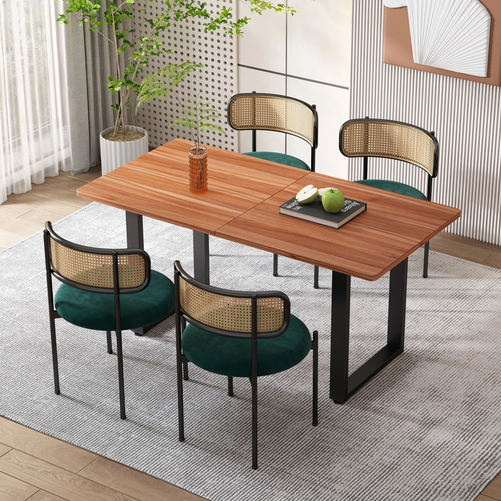 Set sedie da pranzo in velluto verde