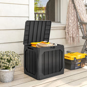 Cassapanca da giardino in plastica con maniglie e chiusura lucchettabile; nera; 56x45x53 cm